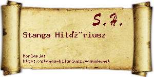 Stanga Hiláriusz névjegykártya